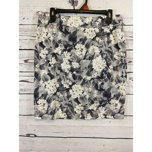 Talbots Rayon Cotton Blend Pencil Floral Skirt Size 10 P